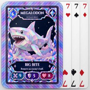 Megalodon, Rainbow Foil Art Playing Cards