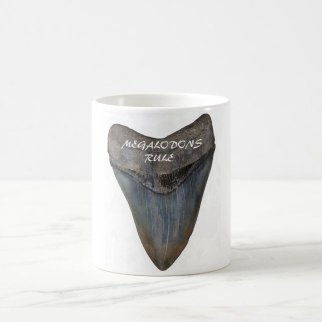 Megalodon Shark Tooth Coffee Mug (Center)