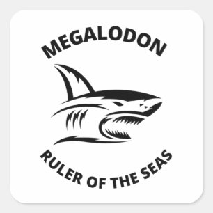 Megalodon square sticker