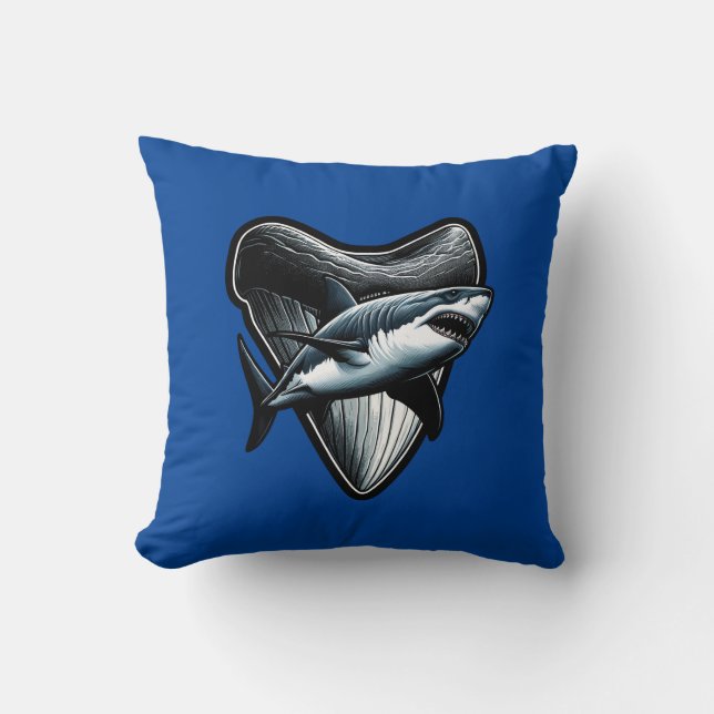 Megalodon Tooth Throw Pillow (Front)