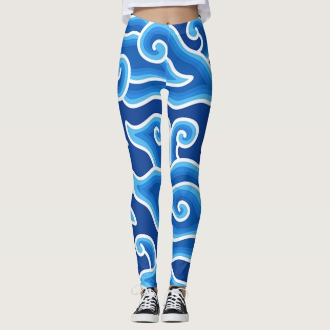 Megamendung-Batik-Pattern-| Zazzle_Growshop. Leggings (Front)
