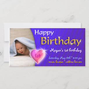 Megan Adorable Lovely Birthday Photo Invitation