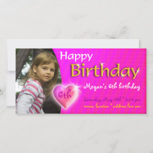 Megan Birthday Photo Invitation Adorable heart