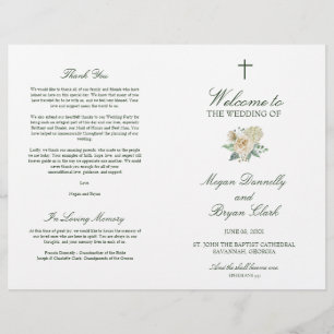 Megan Christian Cross Mariage Cérémonie Programme