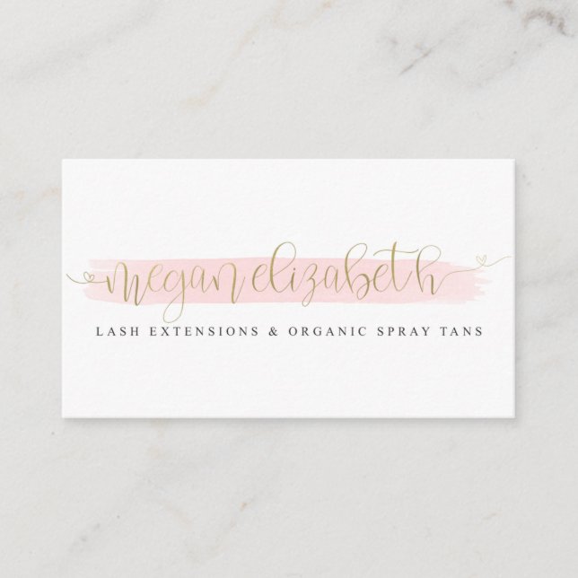 Megan Elizabeth Faux Gold Foil Business Card (Front)