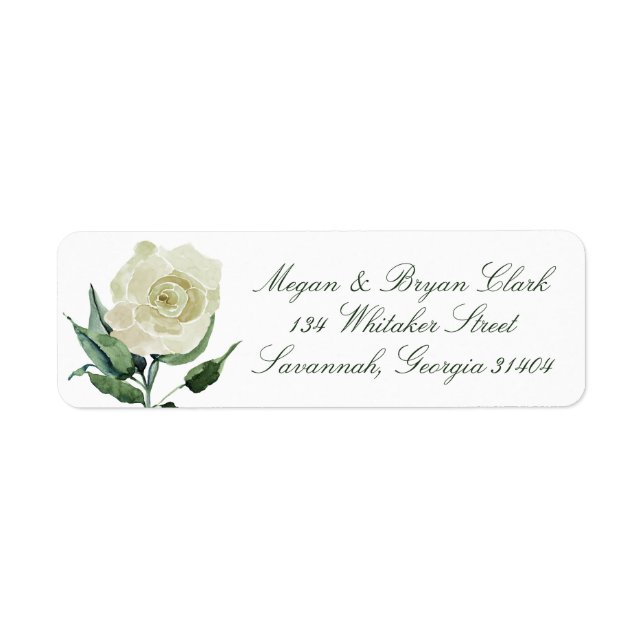 Megan Floral Calligraphy Wedding Return Address (Front)