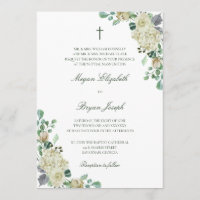 Megan Floral Watercolor Cross Catholic Wedding