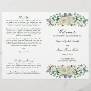 Megan Greenery Programme de Cérémonie de Mariage p