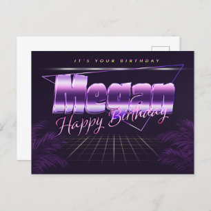 Megan Name First name purple postcard birthday