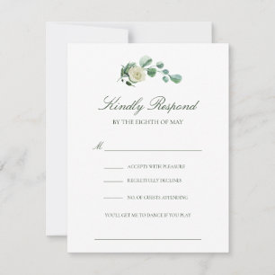 Megan Simple Elegant Song Request Wedding RSVP Card