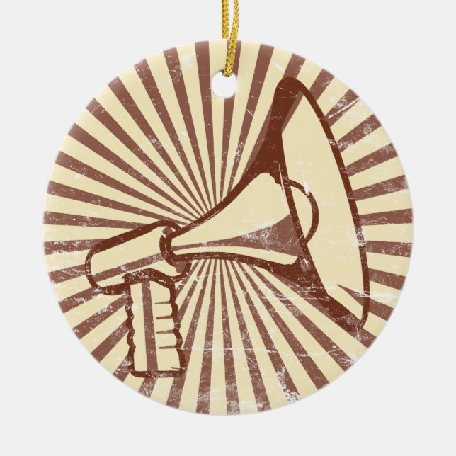 Megaphone Ceramic Ornament (Front)
