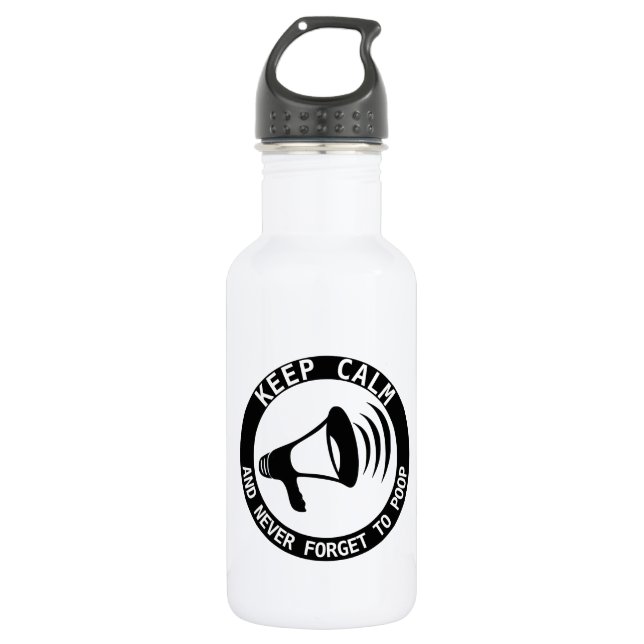 Megaphone: Keep Calm And Never Forget 532 Ml Water Bottle (Front)