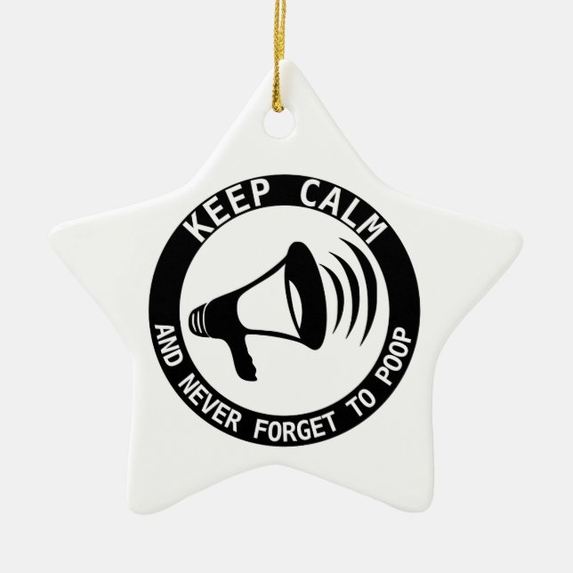 Megaphone: Keep Calm And Never Forget Ceramic Ornament (Front)