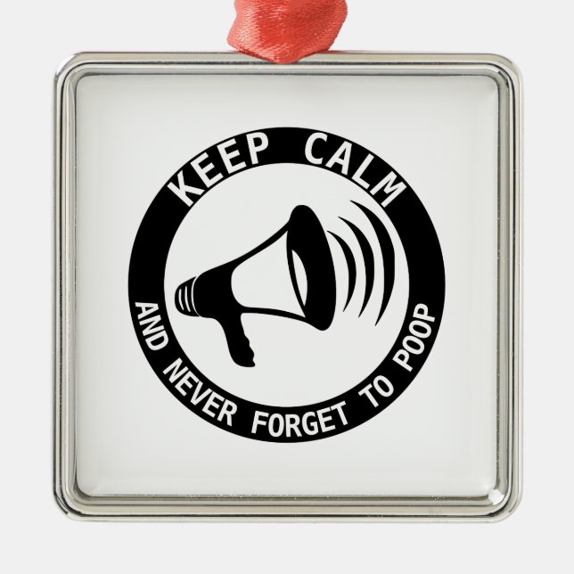 Megaphone: Keep Calm And Never Forget Metal Ornament (Front)