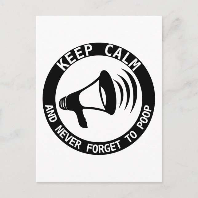 Megaphone: Keep Calm And Never Forget Postcard (Front)