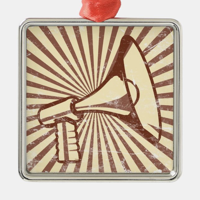 Megaphone Metal Ornament (Front)
