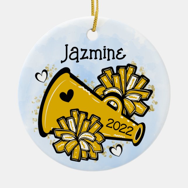 Mégaphone Pom Pom mignonne Ornement Ornement Jaune (Devant)