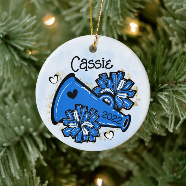 Mégaphone Pom Pom mignonne pour ornement bleu (Arbre)