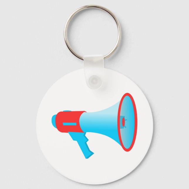 Megaphone Red and Blue Keychain (Front)