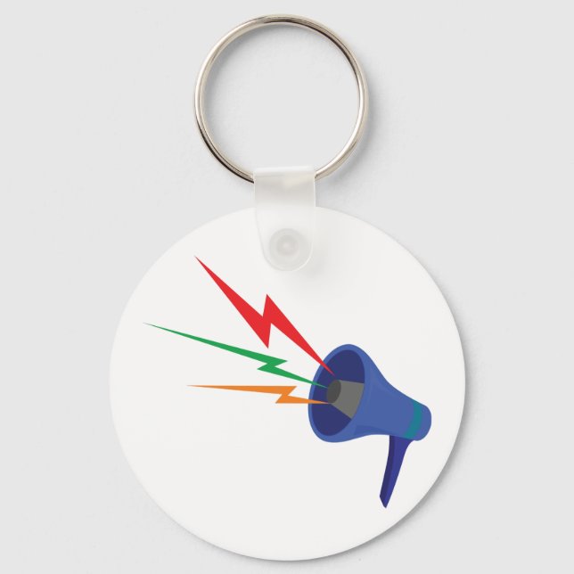Megaphone Sound Waves Keychain (Front)