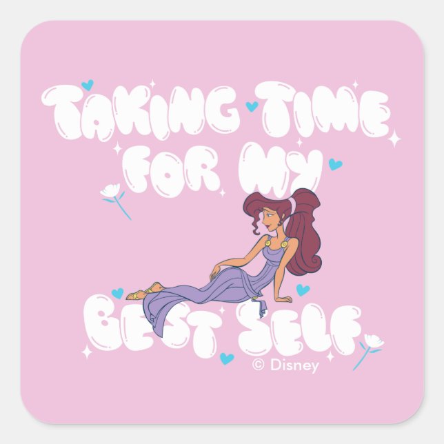 Megara - Taking Time For My Best Self Square Stick Sticker (Front)