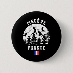 Megève France Alps Ski Resort Alpine Skiing French 2 Inch Round Button