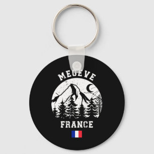 Megève France Alps Ski Resort Alpine Skiing French Keychain