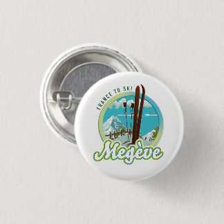Megève france ski logo 1 inch round button