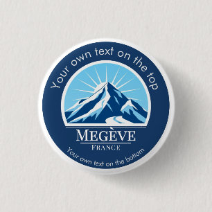 Megève France ski resort 1 Inch Round Button