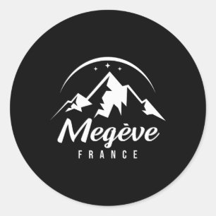 Megève France Ski Resort Skiing Snowboarding Souve Classic Round Sticker