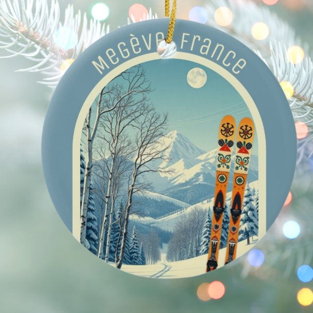 Megève France ski souvenir  Ceramic Ornament (Creator Uploaded)