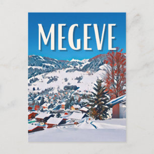 Megève Ski resort Postcard