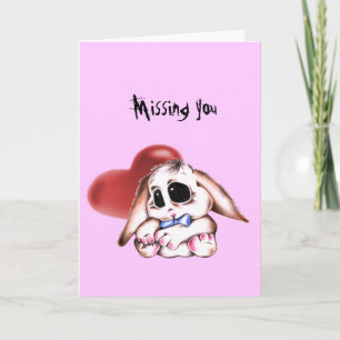 Megg: A cute bunny - boy, missing you Card