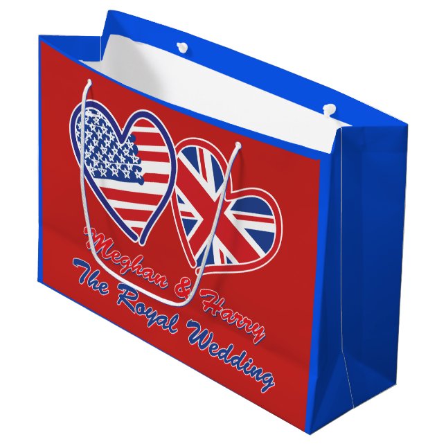 Meghan and Harrys Royal Wedding Large Gift Bag (Front Angled)