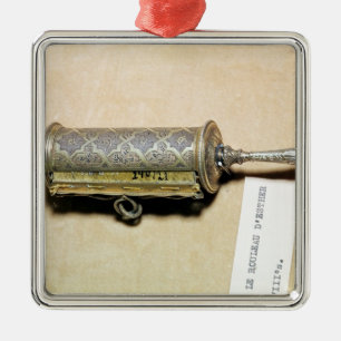 Megillah case, from Alsace Metal Ornament