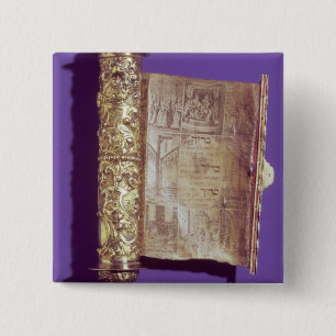 Megillah in a silver case, Vienna, c.1715 2 Inch Square Button