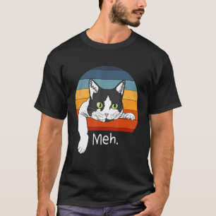 Meh Cat Retro Vintage Cat  for Introvert T-Shirt