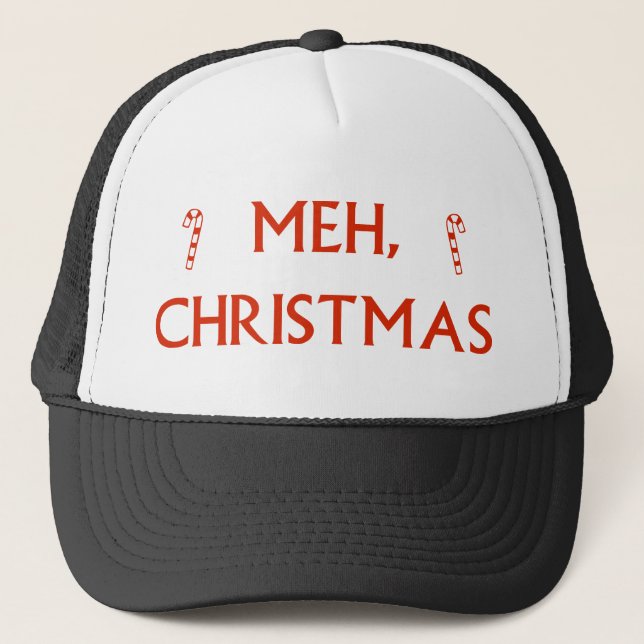 Meh Christmas Trucker Hat (Front)