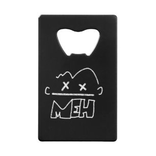 meh funny face emoji credit card bottle opener
