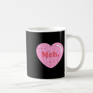 Meh Heart Pocket Funny Anti Valentines Day Single Coffee Mug
