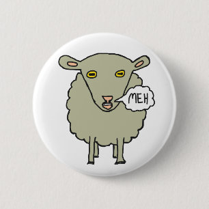 Meh Sheep 2 Inch Round Button