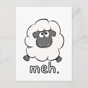 Meh Sheep Cartoon Postcard