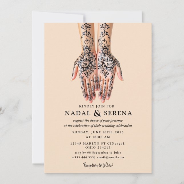 mehandi wedding Invitation (Front)
