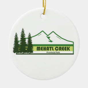 Mehatl Creek Provincial Park Green Stripes Ceramic Ornament