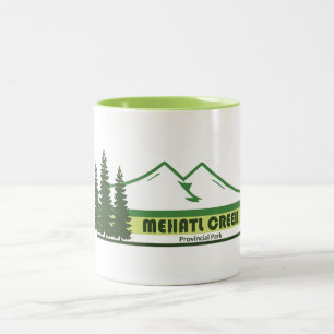 Mehatl Creek Provincial Park Green Stripes Two-Tone Coffee Mug