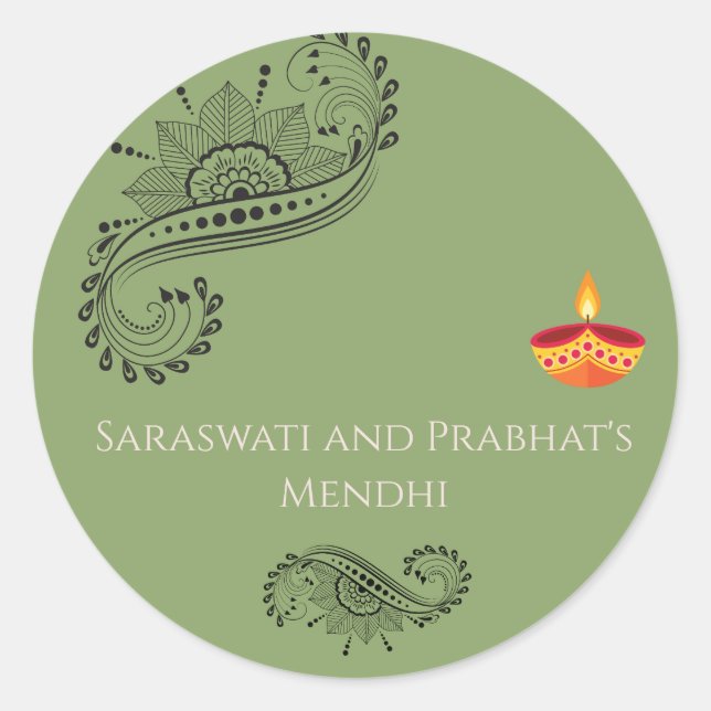 Mehendi customised stickers (Front)