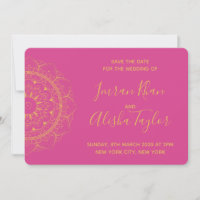 Mehendi Indian Wedding Save the date hamsa Henna