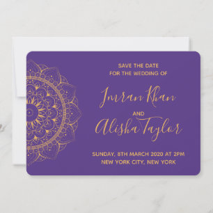 Mehendi Indian Wedding Save the date hamsa Henna