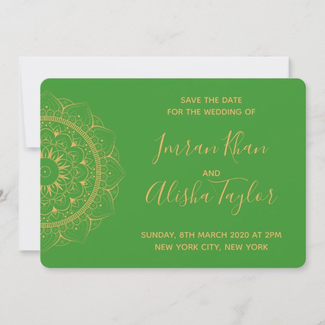 Mehendi Mariage Indien Hamsa Henna Carte de sauveg (Devant)