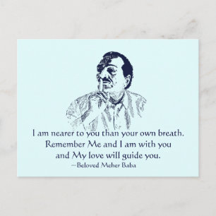 Meher Baba Remember Me Postcard